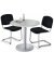 Konferenztisch MODUL, 73,5cm (H), 80x80cm (BxT), 4 Personen, rund, lichtgrau / silber