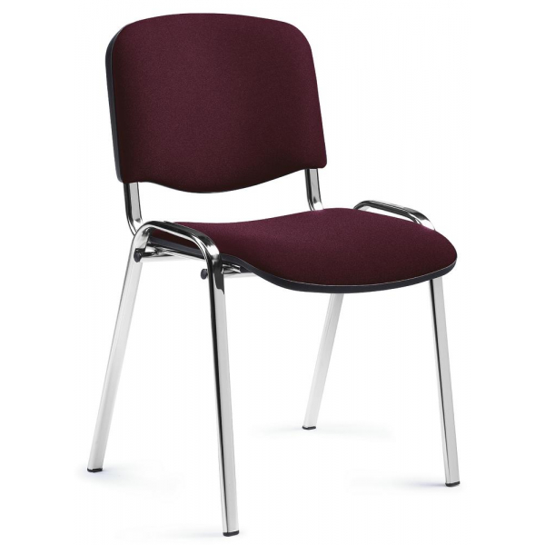 4251635606709 - Besucherstuhl ISO S bordeaux   chrom ohne Armlehnen 4-Fuß-Gestell 4251635606709 Deskin
