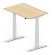 Sitz-Steh-Schreibtisch Comfort Multi M Pro, elektrisch höhenverstellbar, 64-130cm (H), 120x80cm (BxT), rechteckig, buche / silbe