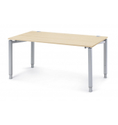 Schreibtisch CONCEPT LINE, manuell höhenverstellbar, 68-82cm (H), 160x80cm (BxT), rechteckig, ahorn / silber