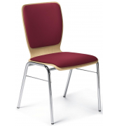 Besucherstuhl JARA, bordeaux / chrom, ohne Armlehnen, 4-Fuß-Gestell