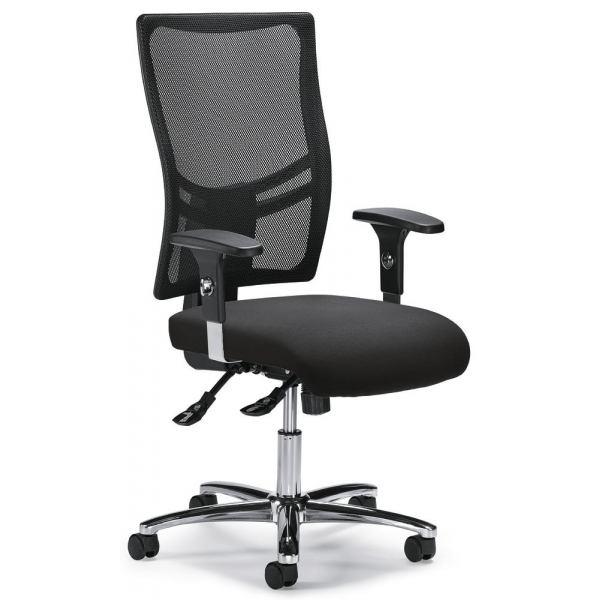 4251635607133 - Bürodrehstuhl COMFORT R NET BIG DELUXE schwarz anthrazit   chrom mit Armlehnen bis 110kg ohne Kopfstütze 4251635607133 Deski