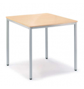 Besprechungstisch Deskin-Line, 72cm (H), 80x80cm (BxT), 4 Personen, quadratisch, buche / silber