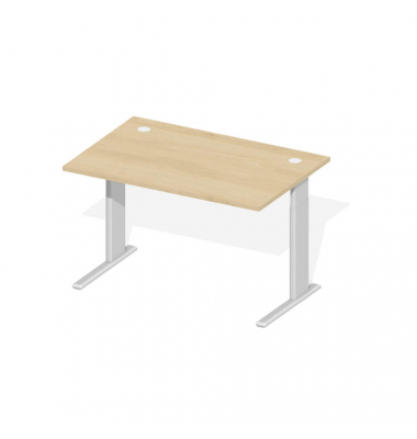 Schreibtisch Comfort M MULTI M, manuell h&ouml;henverstellbar, 64-84cm (H), 120x80cm (BxT), rechteckig, buche / silber