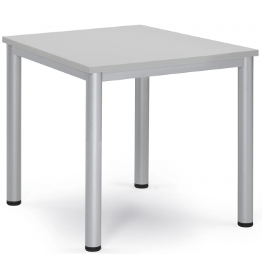 Besprechungstisch 259676, 72cm (H), 80x80cm (BxT), 4 Personen, quadratisch, lichtgrau / silber