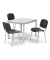Besprechungstisch 259676, 72cm (H), 80x80cm (BxT), 4 Personen, quadratisch, lichtgrau / silber
