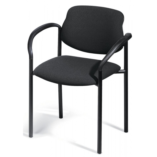 4251635607522 - Besucherstuhl FLORA I schwarz   schwarz mit Armlehnen 4-Fuß-Gestell 4251635607522 Deskin