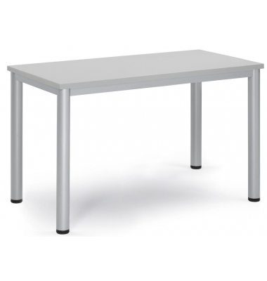 Besprechungstisch BASE-MODUL Q, 72cm (H), 120x60cm (BxT), 6 Personen, rechteckig, lichtgrau / silber