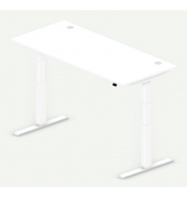 Sitz-Steh-Schreibtisch Comfort MULTI M pro, elektrisch h&ouml;henverstellbar, 64-130cm (H), 180x80cm (BxT), rechteckig, wei&szlig; / wei&szlig;