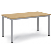 Besprechungstisch 259689, 72cm (H), 140x70cm (BxT), 6 Personen, rechteckig, buche / silber
