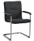 Besucherschwinger DESKIN1, schwarz / silber, mit Armlehnen, Freischwinger