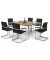 Besucherschwinger DESKIN1, schwarz / silber, mit Armlehnen, Freischwinger