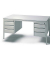 Schreibtischkombination BASE L, 72cm (H), 160x80cm (BxT), rechteckig, lichtgrau / lichtgrau