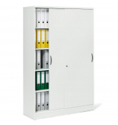 Schiebet&uuml;renschrank MULTI M 258506, abschlie&szlig;bar, 2x5 OH, wei&szlig;, 120x183,5x42cm (BxHxT)