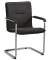 Besucherschwinger DESKIN1, schwarz / chrom, mit Armlehnen, Freischwinger