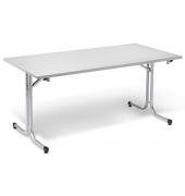 Klapptisch MODUL, 180x80cm (BxT), 72cm (H), Holz, rechteckig, lichtgrau / silber