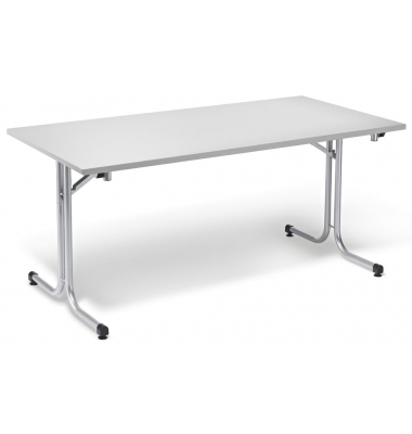 Klapptisch MODUL, 180x80cm (BxT), 72cm (H), Holz, rechteckig, lichtgrau / silber