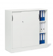 Schiebet&uuml;renschrank MULTI M 258508, abschlie&szlig;bar, 2x3 OH, wei&szlig;, 120x114,5x42cm (BxHxT)