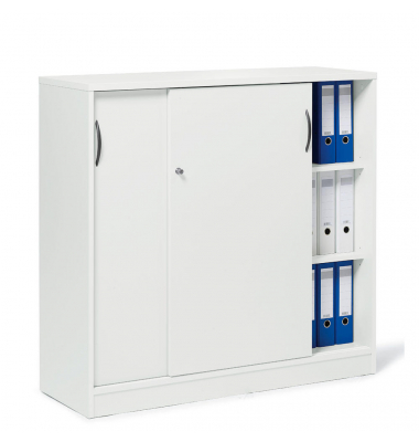 Schiebet&uuml;renschrank MULTI M 258508, abschlie&szlig;bar, 2x3 OH, wei&szlig;, 120x114,5x42cm (BxHxT)
