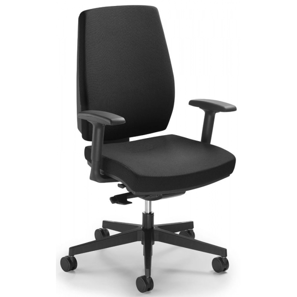 4251635608567 - Bürostuhl Ergo SIT schwarz schwarz mit Armlehnen bis 110kg ohne Kopfstütze 4251635608567 Deskin 4251635608567 - Bürostuhl Ergo SIT schwarz schwarz mit Armlehnen bis 110kg ohne Kopfstütze 4251635608567 Deskin