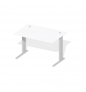 Schreibtisch Comfort M MULTI M, manuell höhenverstellbar, 64-84cm (H), 120x80cm (BxT), rechteckig, weiß / silber