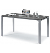 Schreibtisch Basic EVO, 73cm (H), 180x80cm (BxT), rechteckig, anthrazit / silber