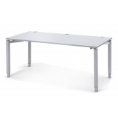 Schreibtisch CONCEPT LINE, manuell h&ouml;henverstellbar, 68-82cm (H), 180x80cm (BxT), rechteckig, lichtgrau / silber