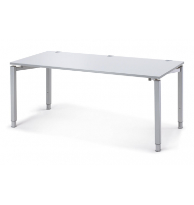 Schreibtisch CONCEPT LINE, manuell h&ouml;henverstellbar, 68-82cm (H), 180x80cm (BxT), rechteckig, lichtgrau / silber