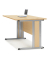 Schreibtisch Basic MULTI M, 74cm (H), 120x80cm (BxT), rechteckig, buche / silber