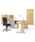 Schreibtisch Basic MULTI M, 74cm (H), 120x80cm (BxT), rechteckig, buche / silber