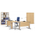 Schreibtisch Basic MULTI M, 74cm (H), 120x80cm (BxT), rechteckig, buche / silber