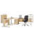 Schreibtisch Basic MULTI M, 74cm (H), 120x80cm (BxT), rechteckig, buche / silber