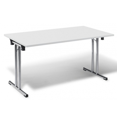 Klapptisch MODUL, 160x80cm (BxT), 72cm (H), Holz, rechteckig, wei&szlig; / chrom