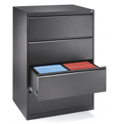 H&auml;ngeregistraturschrank 236922 Base L, anthrazit, 4 Schubladen, 2-bahnig