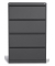 H&auml;ngeregistraturschrank 236922 Base L, anthrazit, 4 Schubladen, 2-bahnig