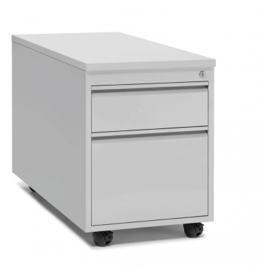 Rollcontainer 256435, lichtgrau, 2 Schubladen, Stahl, abschlie&szlig;bar