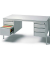 Schreibtischkombination BASE L, 72cm (H), 160x80cm (BxT), rechteckig, lichtgrau / lichtgrau