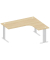 Schreibtisch Jumboform Basic M MULTI M, 74cm (H), 180x160cm (BxT), L-Form, buche / silber