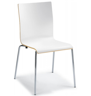 Besucherstuhl QUADRAS, weiß / chrom, ohne Armlehnen, 4-Fuß-Gestell