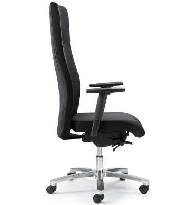 Bürodrehstuhl BIG STAR 30, schwarz / silber, mit Armlehnen, bis 150kg, ohne Kopfstütze