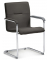 Besucherschwinger DESKIN1, dunkelgrau / chrom, mit Armlehnen, Freischwinger