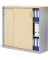 Schiebet&uuml;renschrank CONCEPT LINE 270271, abschlie&szlig;bar, 3 OH, alusilber/ahorn, 120x116x42cm (BxHxT)
