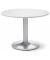 Konferenztisch MODUL, 73,5cm (H), 100x100cm (BxT), 5 Personen, rund, wei&szlig; / silber