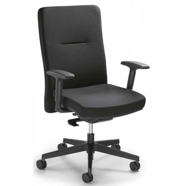 4251635610249 - Bürodrehstuhl Ergo PRO schwarz   schwarz mit Armlehnen bis 110kg ohne Kopfstütze 4251635610249 Deskin