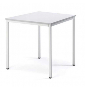 Besprechungstisch 221482, 72cm (H), 80x80cm (BxT), 4 Personen, quadratisch, lichtgrau / silber