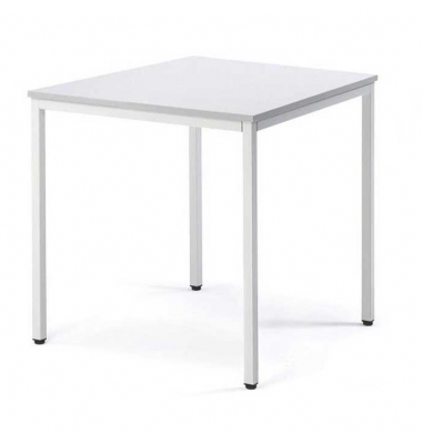 Besprechungstisch Deskin-Line, 72cm (H), 80x80cm (BxT), 4 Personen, quadratisch, lichtgrau / silber