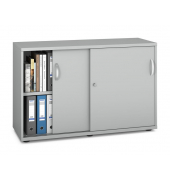 Schiebet&uuml;renschrank MULTI M pro 270168, abschlie&szlig;bar, 2x2 OH, lichtgrau, 120x78x42cm (BxHxT)