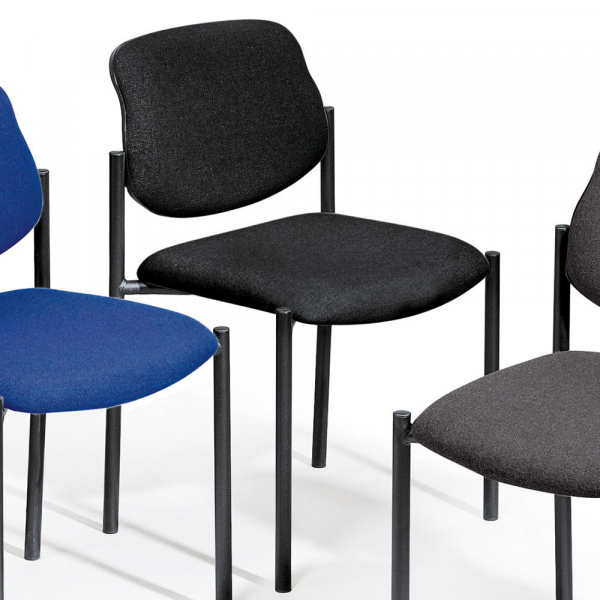 4251635610676 - Besucherstuhl FLORA I schwarz   schwarz ohne Armlehnen 4-Fuß-Gestell 4251635610676 Deskin