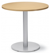 Konferenztisch MODUL, 73,5cm (H), 80x80cm (BxT), 4 Personen, rund, buche / alusilber