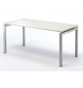 Schreibtisch  Basic MULTI M, 74cm (H), 160x80cm (BxT), rechteckig, lichtgrau / silber